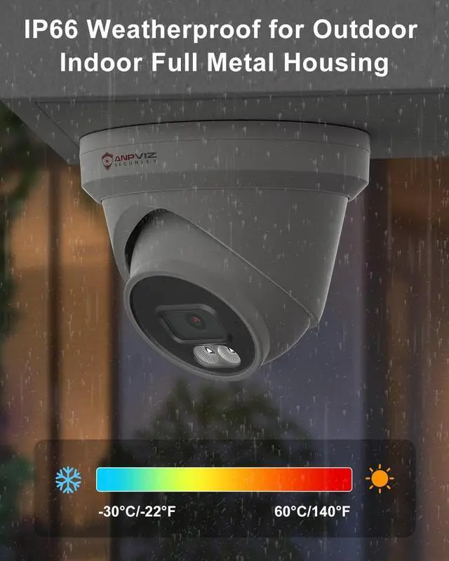 Alt view image 5 of 7 - 8MP POE Camera, POE IP Camera with 100ft Smart Color Night Vision, Human Vehicle Detection Turret Security Camera, POE Surveillance Camera with Metal Housing, Built-in Mic, NDAA Compliant