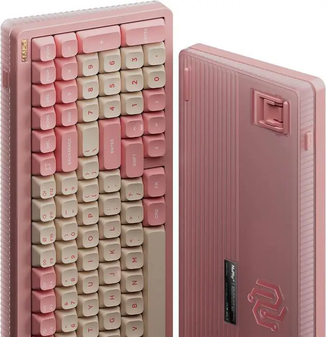 Alt view image 2 of 6 - NUPHY Halo96 V2 Wireless Keyboard,Gasket Structure,96% Hot Swappable Gaming Keyboard, 99 Kyes RGB Backlit Mechanical Keyboard, Support QMK/VIA,Bluetooth/USB-C/2.4GHz - Pink,Mint Switches (37gf).