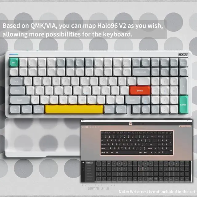 Alt view image 4 of 6 - NUPHY Halo96 V2 Wireless Keyboard,Gasket Structure,96% Hot Swappable Gaming Keyboard, 99 Kyes RGB Backlit Mechanical Keyboard, Support QMK/VIA,Bluetooth/USB-C/2.4GHz - White,Raspberry Switches(46gf)