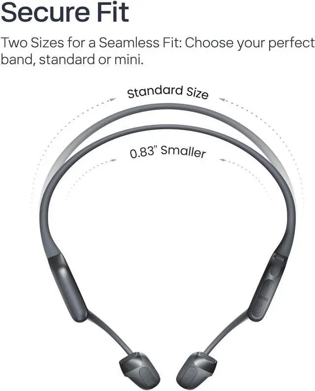 Alt view image 3 of 7 - SHOKZ OpenRun Pro 2 - Open-Ear, Bone Conduction Sport Headphones - Sweat Resistant, Workout Headphones with 30ft Bluetooth - Secure, Wireless, Comfortable Fit - Deep Bass and Smart Mic App - Black
