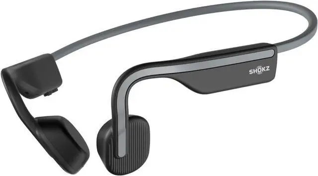 Main image of SHOKZ OpenMove - Open-Ear Bluetooth Sport Headphones, Bone Conduction Wireless Earphones, Sweatproof for Running and Workouts, with Sticker Pack, Grey