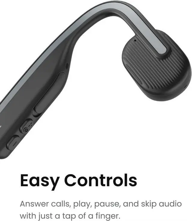 Alt view image 7 of 7 - SHOKZ OpenMove - Open-Ear Bluetooth Sport Headphones, Bone Conduction Wireless Earphones, Sweatproof for Running and Workouts, with Sticker Pack, Grey