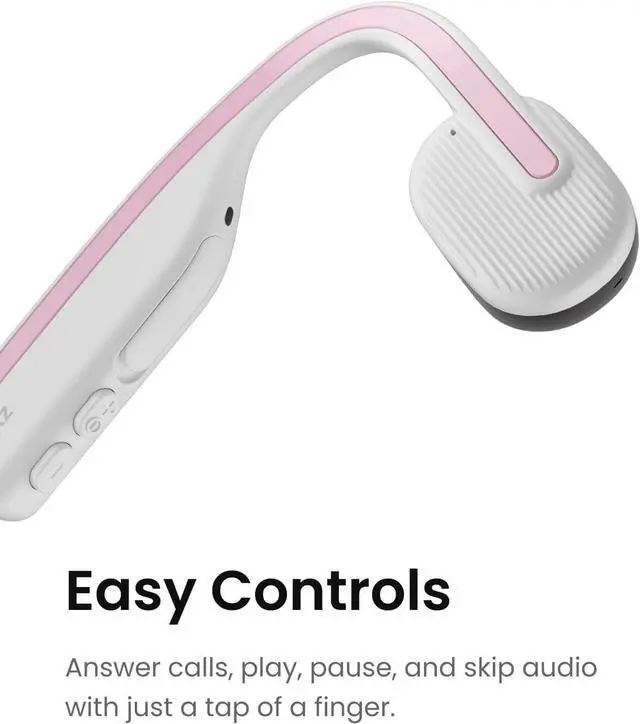 Alt view image 7 of 7 - SHOKZ OpenMove - Open-Ear Bluetooth Sport Headphones, Bone Conduction Wireless Earphones, Sweatproof for Running and Workouts, with Sticker Pack, Pink