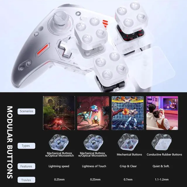 Alt view image 5 of 7 - Zeus 2 Elite Wireless Controller for PC Windows,Steam Deck,Android,Switch Gaming,Customize Module Assembly/Optical Buttons/1000 mAh/Motion Control/Vibratable Triggers (Galaxy Black)