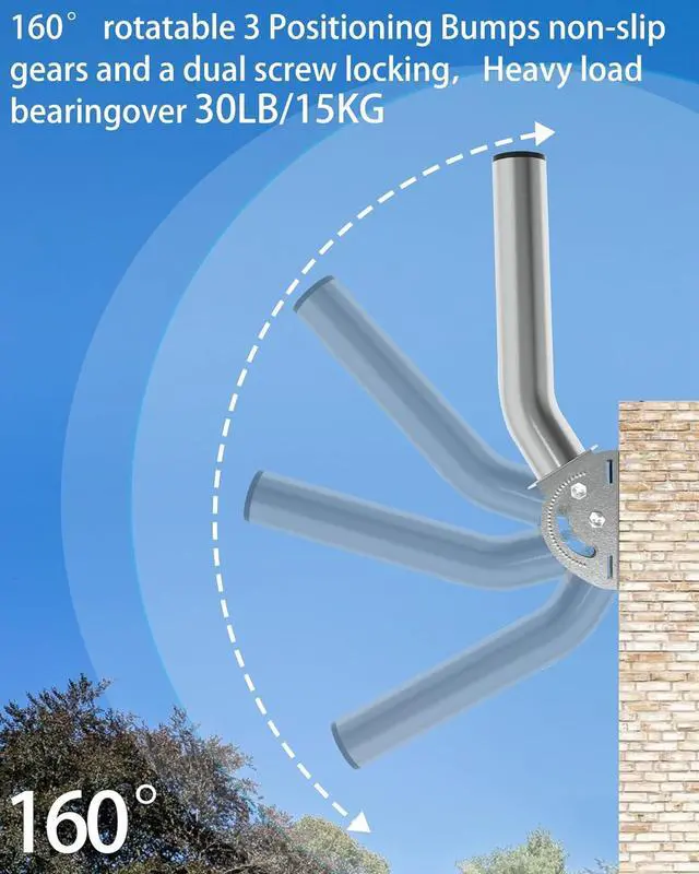 Alt view image 2 of 7 - Universal Wireless Bridge Mount Bracket, Pole & Wall Mounted Stainless Steel 403 Antenna Mounting Brackets for TV Antennas, WiFi Bridges, Extenders, Starlink Mini Dish, Outdoor APs, and CPE 2-Pack