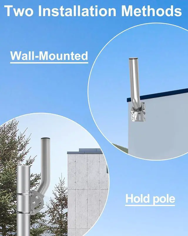 Alt view image 4 of 7 - Universal Wireless Bridge Mount Bracket, Pole & Wall Mounted Stainless Steel 403 Antenna Mounting Brackets for TV Antennas, WiFi Bridges, Extenders, Starlink Mini Dish, Outdoor APs, and CPE 2-Pack