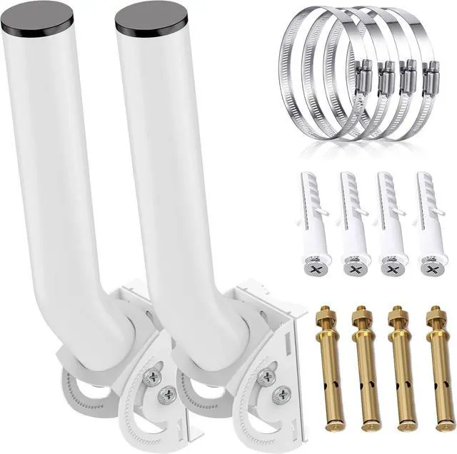 Main image of Universal Antenna Mount,11 Inches J Pole and Wall-Mounted Mounting Bracket Kits for Outdoor Point to Point Access Point CPEs,TV Antennas, Wireless Bridges,Starlink Mini Dish (White 2-Pack)