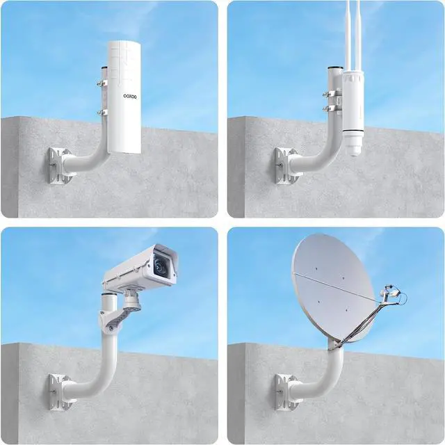 Alt view image 6 of 7 - Universal Wireless Bridge Bracket Mount, Pole and Wall-Mounted Mount for Outdoor Point to Point AP Access Point Client Bridge CPE,4-Pack