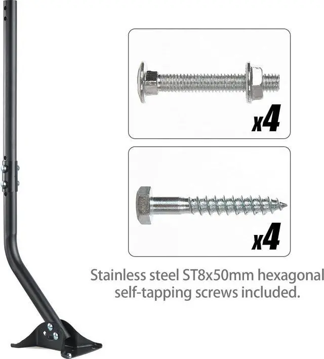 Alt view image 4 of 7 - Adjustable Outdoor Antenna Mounting Pole - Universal J Pipe Mount for Antenna & Weather Station - Easy Installation, Solid Structure, Weather Proof (Diameter 1 1/4", Length 33 1/4")
