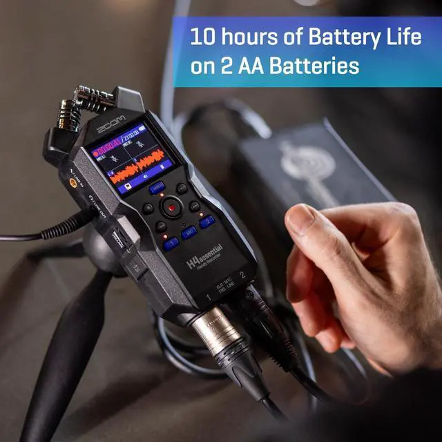 Alt view image 3 of 5 - Zoom H4essential 4-Track Handy Recorder 2024 Model, Essential Series with 32-Bit Float, Accessibility, Stereo Microphones, 2 XLR/TRS Combo Inputs, USB Interface, for Musicians, Podcasters, and More