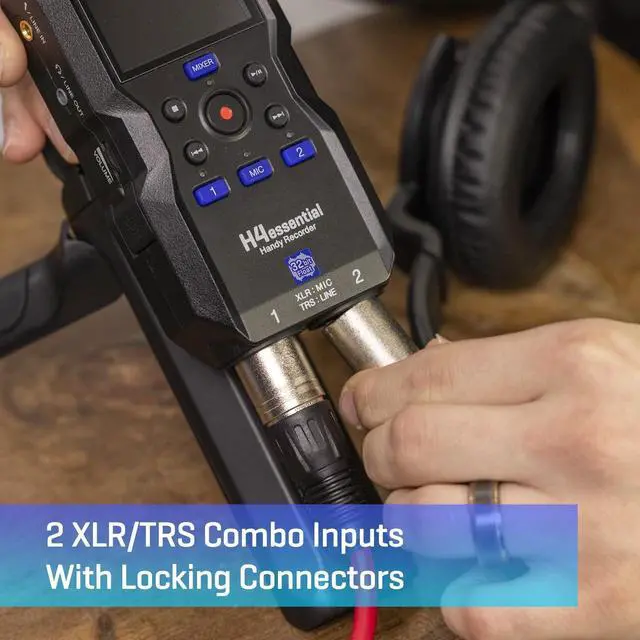 Alt view image 4 of 5 - Zoom H4essential 4-Track Handy Recorder 2024 Model, Essential Series with 32-Bit Float, Accessibility, Stereo Microphones, 2 XLR/TRS Combo Inputs, USB Interface, for Musicians, Podcasters, and More