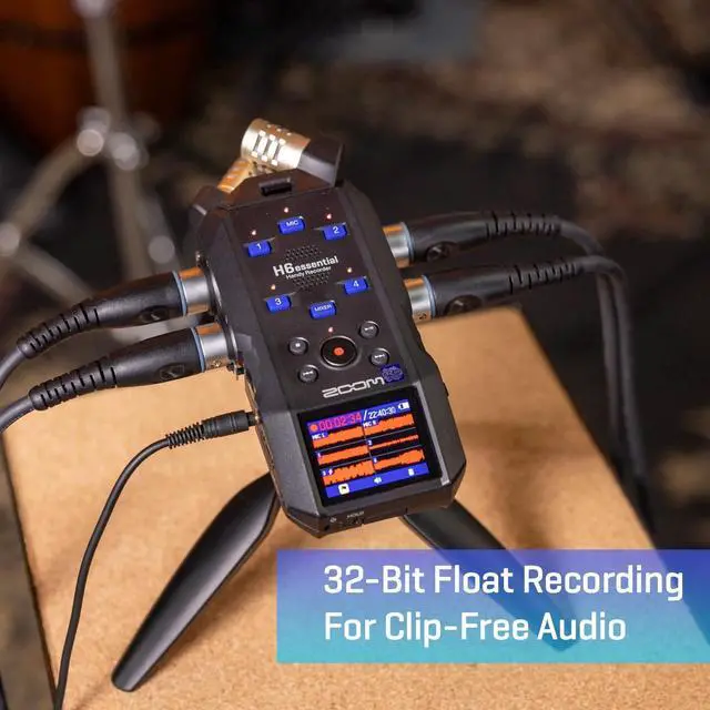 Alt view image 3 of 3 - Zoom H6essential 2024 Model, Essential Series with 32-Bit Float, Accessibility, 6-Track Recorder, Stereo Microphones, 4 XLR/TRS Inputs, USB Audio Interface, for Musicians, Podcasters, & Filmmakers