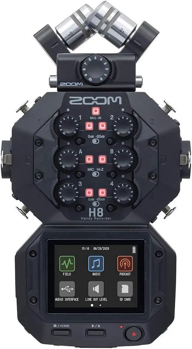 Main image of Zoom H8 12-Track Portable Recorder, Stereo Microphones, 6 Inputs, Touchscreen Interface, USB Audio Interface, Battery Powered, for Stereo/Multitrack Audio for Video, Podcasting, and Music
