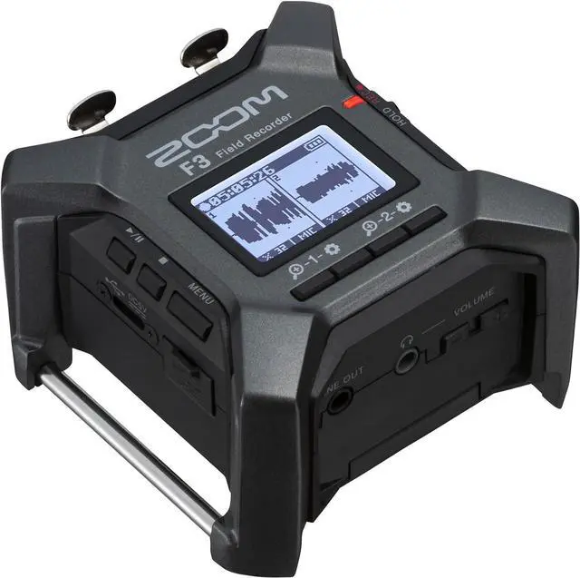 Alt view image 6 of 6 - Zoom F3 Professional Field Recorder, 32-bit Float Recording, 2 Channel Recorder, Dual AD Converters, 2 Locking XLR/TRS Inputs, Battery Powered, Wireless Control & Rode M5 Matched Pair