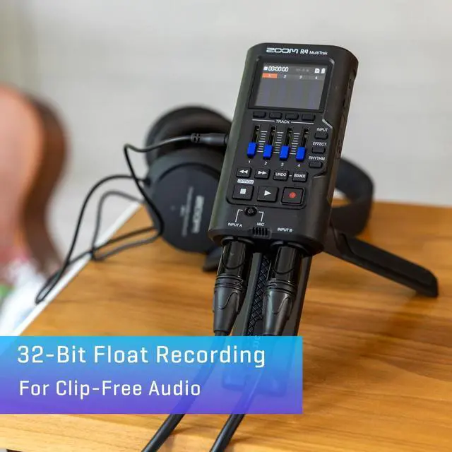 Alt view image 4 of 5 - Zoom R4 MultiTrak 32-Bit Float Recorder with Stereo Bouncing, 2 XLR/Combo Inputs, Built-In Microphone, Effects, Rhythms, Battery Powered, and Audio Interface