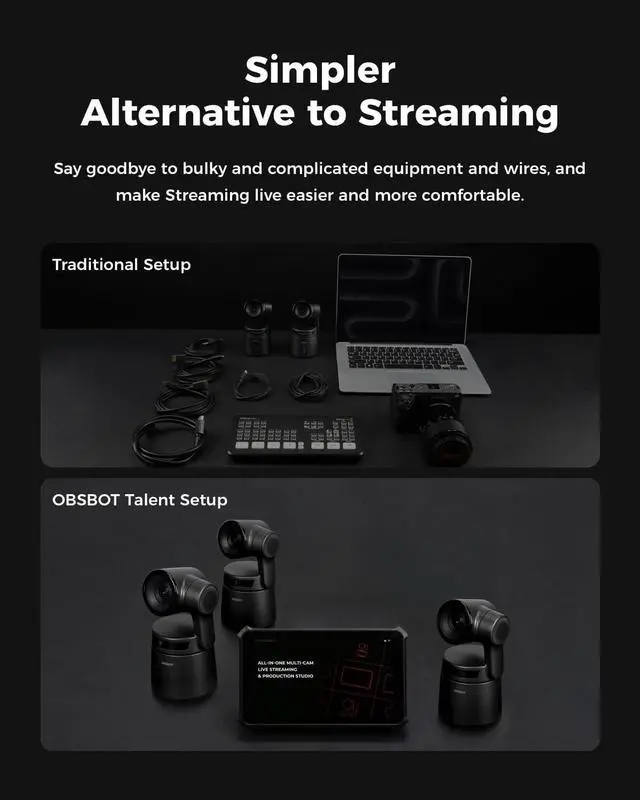 Alt view image 5 of 7 - OBSBOT Talent Video Switcher Monitor Encorder Recorder All in One Video Mixer with 7 Video Inputs, Live Streaming to NDI/RTMP/SRT/YouTube and Others Platforms via Wi-Fi, 4G LTE, Ethernet, USB Port.