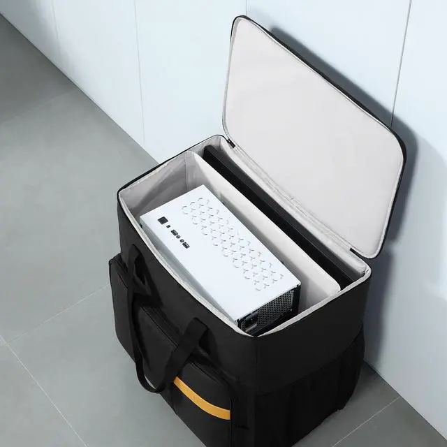 Alt view image 5 of 6 - Desktop Computer Carrying Case, Computer Tower Travel Case with wheels and Drawbar, Suitcase for Pc and Monitors (27in)