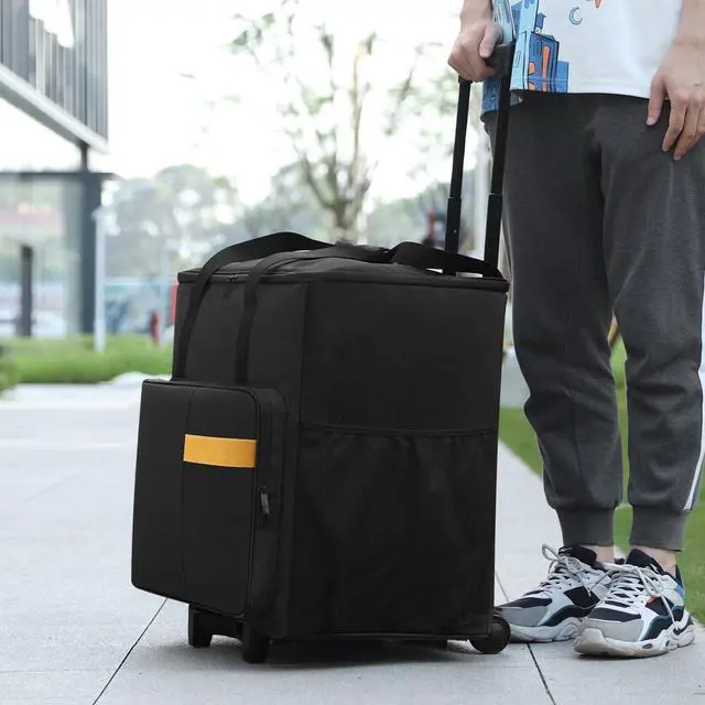Alt view image 3 of 6 - Desktop Computer Carrying Case, Computer Tower Travel Case with wheels and Drawbar, Suitcase for Pc and Monitors (27in)