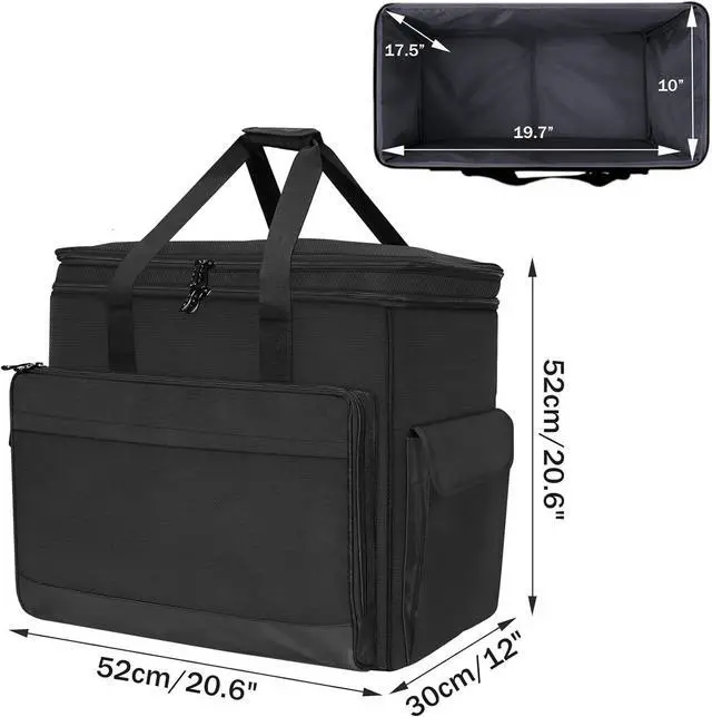 Alt view image 2 of 7 - Double Layer Computer Tower Carrying Case Desktop Computer Travel Storage Bag for PC Chassis, Keyboard, Cable, Mouse and Accessories, Bag Only (Black)