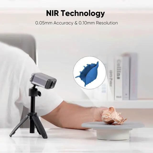 Alt view image 2 of 7 - 3D Scanner for 3D Printing, Handheld 3D Model Scanner with 0.05mm High Detailed Precision, 10FPS Scanning Speed, Anti-Shake Lenses, Compatible with Windows/MacOS, Moose Lite (Premium)
