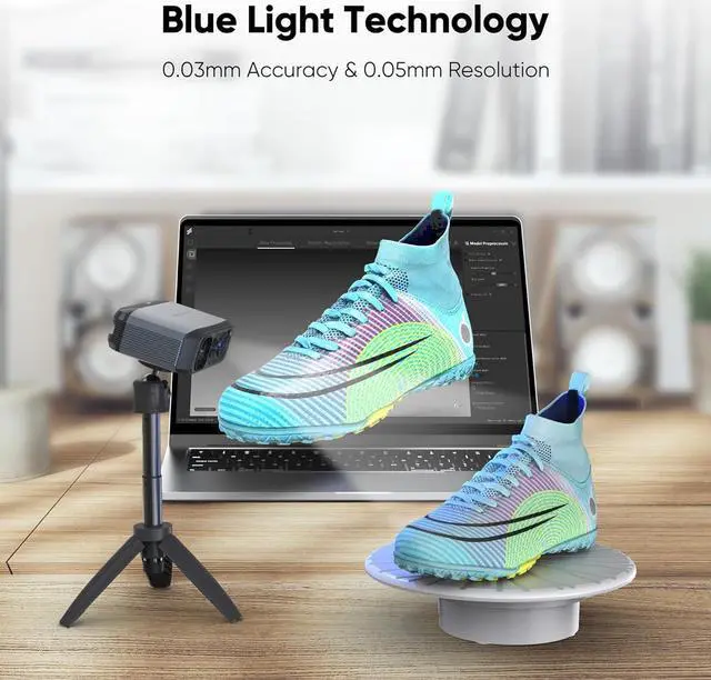 Alt view image 3 of 7 - 3D Scanner for 3D Printing, Handheld 3D Model Scanner with 0.03mm High Detailed Precision, 24-bit Color Camera, Anti-Shake Lenses, Compatible with Windows/MacOS, Moose (Premium)