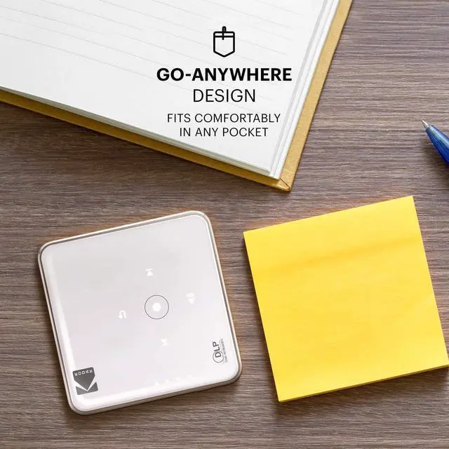 Alt view image 3 of 6 - Kodak Ultra Mini Portable Projector - HD 1080p support LED DLP Rechargeable Pico Projector - 100" Display, Built-in Speaker - HDMI, USB and Micro SD - Compatible with iPhone iPad, Android Phones