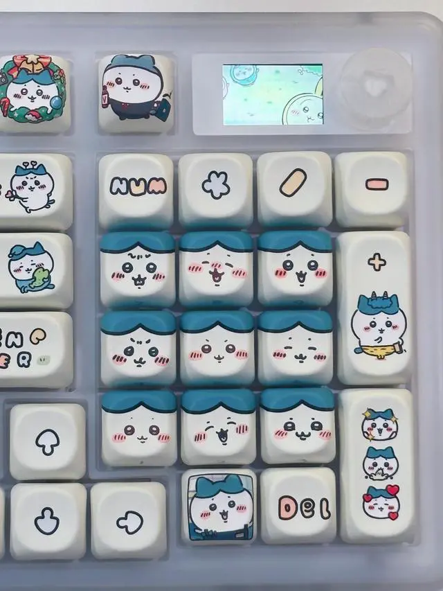 Alt view image 3 of 5 - PBT Keycaps - MOA Keycaps, 131 Keys Chiikawa Usagi Keycaps, Dye-Sublimation Cute Keycaps MOA Profile Kawaii Custom Keycaps for Cherry Gateron MX Switches Mechanical Keyboard (Keycaps Only) - Blue