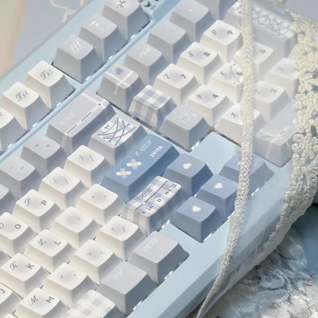 Alt view image 2 of 7 - Monsoon Movement Keycaps Set Cherry Profile Cute Round Keycaps 131 Keys Custom Dye-Sublimation Keyboard Keycaps for 60% 65% 70% 75% 100% Cherry Gateron MX Switches Mechanical Keyboards (Keycaps Only)