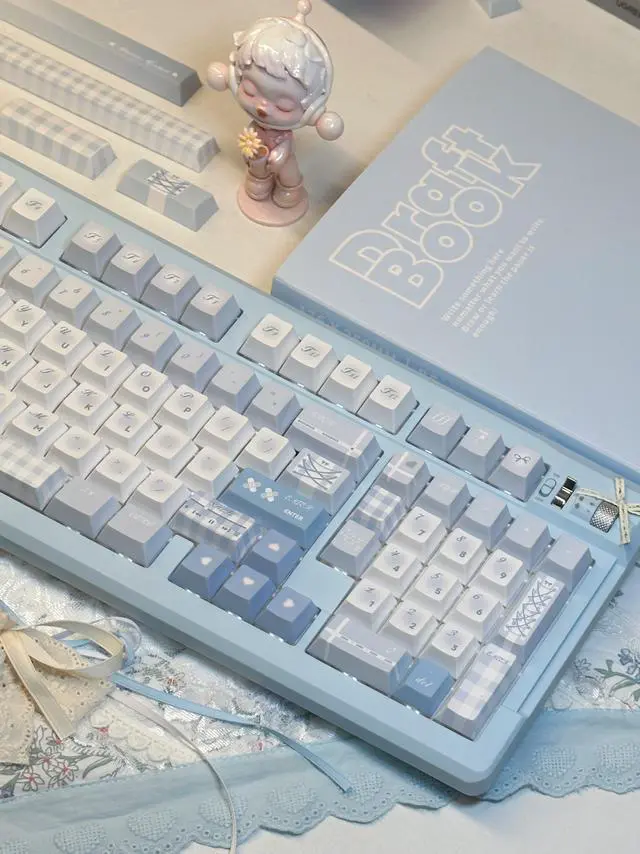 Alt view image 5 of 7 - Monsoon Movement Keycaps Set Cherry Profile Cute Round Keycaps 131 Keys Custom Dye-Sublimation Keyboard Keycaps for 60% 65% 70% 75% 100% Cherry Gateron MX Switches Mechanical Keyboards (Keycaps Only)