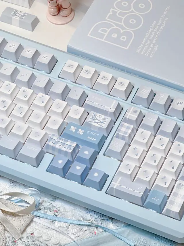 Alt view image 6 of 7 - Monsoon Movement Keycaps Set Cherry Profile Cute Round Keycaps 131 Keys Custom Dye-Sublimation Keyboard Keycaps for 60% 65% 70% 75% 100% Cherry Gateron MX Switches Mechanical Keyboards (Keycaps Only)