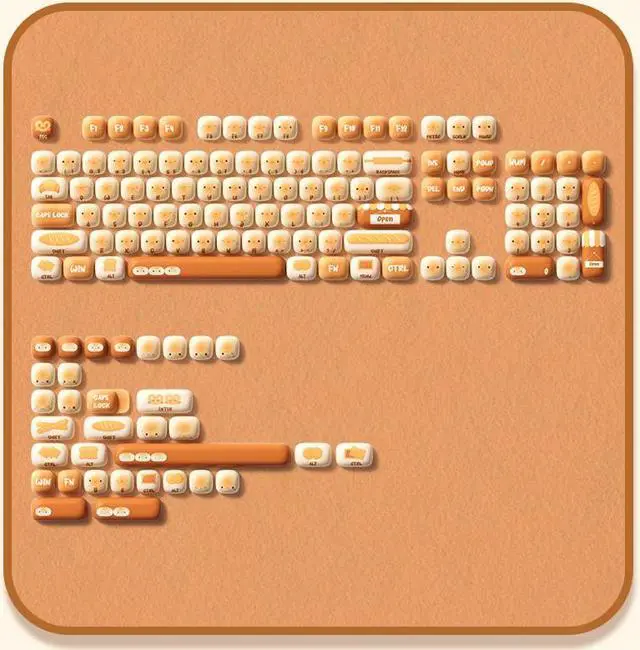 Alt view image 4 of 5 - Mantou Paradise - PBT Keycaps Set XOG Profile Cute Round Keycaps 138 Keys Custom Keyboard Keycaps for 60% 65% 70% 75% 100% Cherry Gateron MX Switches Mechanical Keyboards (Keycaps Only)