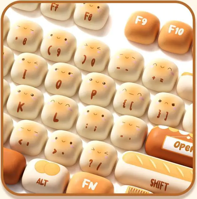 Main image of Mantou Paradise - PBT Keycaps Set XOG Profile Cute Round Keycaps 138 Keys Custom Keyboard Keycaps for 60% 65% 70% 75% 100% Cherry Gateron MX Switches Mechanical Keyboards (Keycaps Only)
