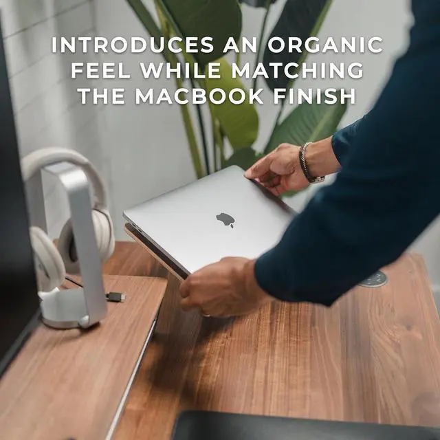 Alt view image 5 of 6 - Portable Electronic Device Stand - Black Walnut Wood Laptop Stand, Ergonomic Computer Stand for Laptop, Compatible with MacBook Stand up to 16 inches - Black Walnut