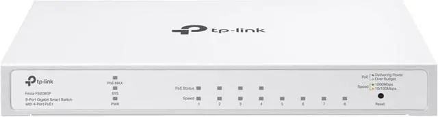 Main image of TP-Link Festa FS308GP 8 Port Gigabit Smart Managed PoE Switch 4 PoE+ Port @62W Self-Organizing Network Free Cloud Control Fanless Static Routing, Vlan, ACL, LAG Does not Work with Omada