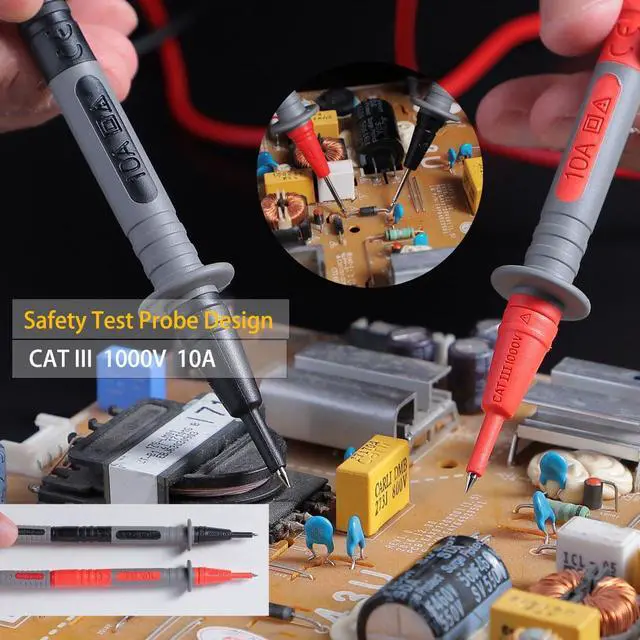 Alt view image 4 of 7 - 18Pcs Soft Silicone Electrician Test Leads Kit CAT III 1000V & CAT IV 600V with Alligator Clips and Needle Probe,5 colors Jumper Wires and Back Probe Pins for Multimeter Electronic Clamp Meter