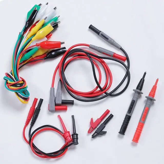 Alt view image 2 of 7 - 18Pcs Soft Silicone Electrician Test Leads Kit CAT III 1000V & CAT IV 600V with Alligator Clips and Needle Probe,5 colors Jumper Wires and Back Probe Pins for Multimeter Electronic Clamp Meter