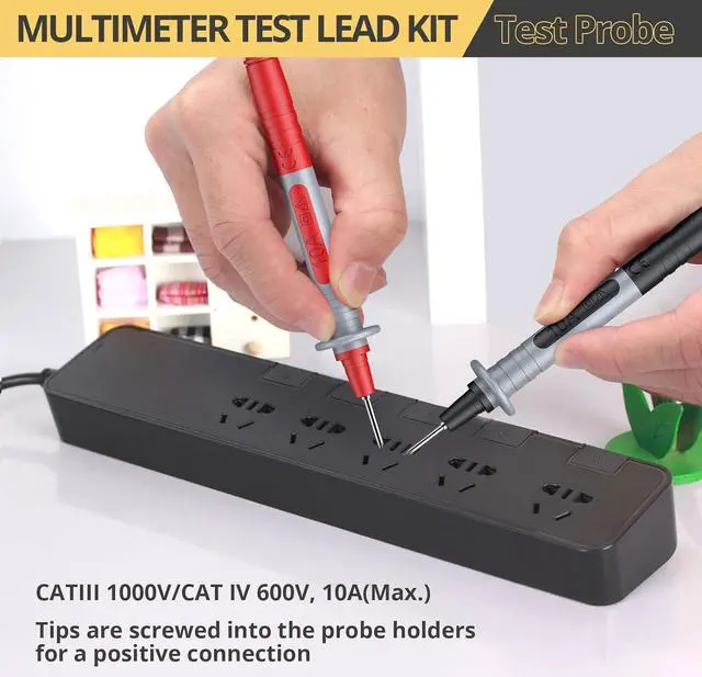 Alt view image 6 of 7 - Multi Test Leads Kit - 24-in-1 Electrical Multimeter Test Lead with Alligator Clips, Test Probe, Spring Grabber,Banana Plug - Volt Meter Leads for Voltage Circuit Tester