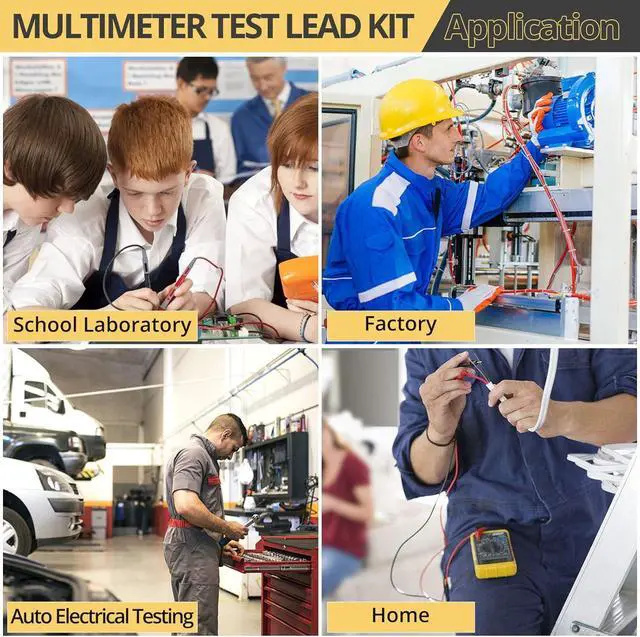 Alt view image 7 of 7 - Multi Test Leads Kit - 24-in-1 Electrical Multimeter Test Lead with Alligator Clips, Test Probe, Spring Grabber,Banana Plug - Volt Meter Leads for Voltage Circuit Tester