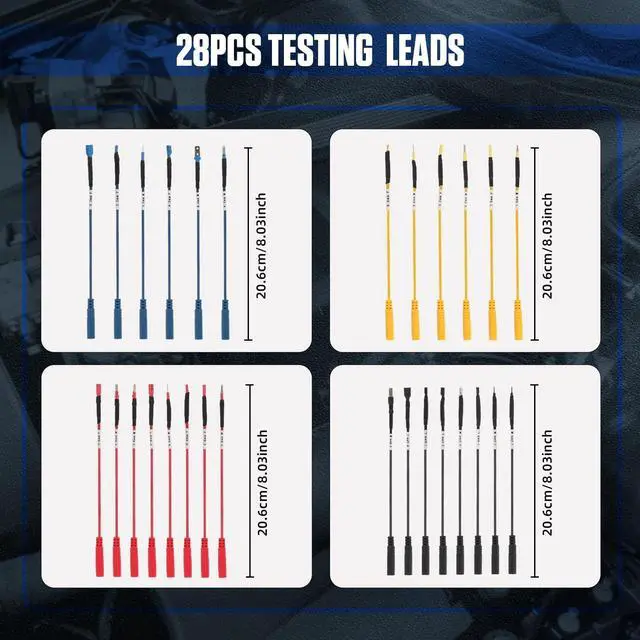 Alt view image 3 of 6 - 48PCS Automotive Circuit Test Leads Kit Electrical Breakout Leads Automotive Kit Multi Function Auto Diagnostic Tools Multimeter Test Leads Kit