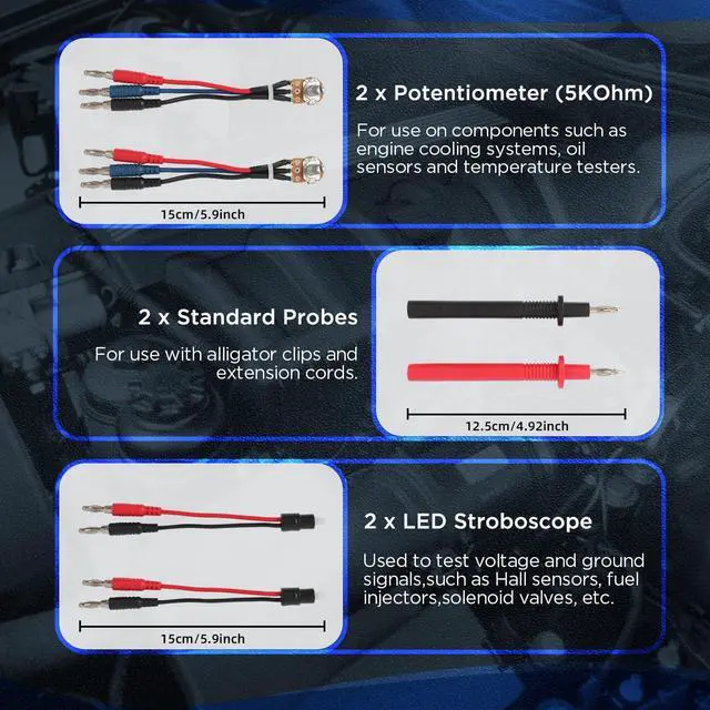 Alt view image 4 of 6 - 48PCS Automotive Circuit Test Leads Kit Electrical Breakout Leads Automotive Kit Multi Function Auto Diagnostic Tools Multimeter Test Leads Kit