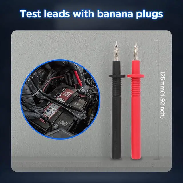 Alt view image 2 of 7 - 48PCS Silicone Multimeter Test Leads Kit with Replaceable Wire Piercing Probes,Alligator Clips,32A/1000V Test Hook Clips,Banana Plug Connectors,Jumpers,Test Tweezer
