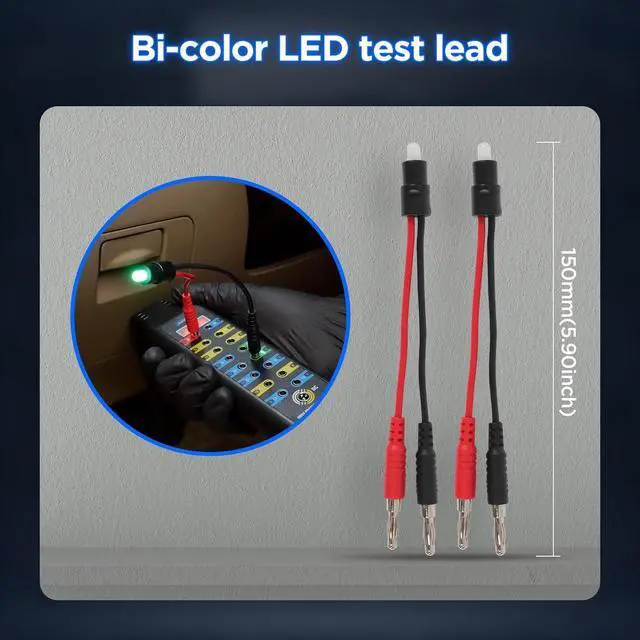 Alt view image 4 of 7 - 48PCS Silicone Multimeter Test Leads Kit with Replaceable Wire Piercing Probes,Alligator Clips,32A/1000V Test Hook Clips,Banana Plug Connectors,Jumpers,Test Tweezer