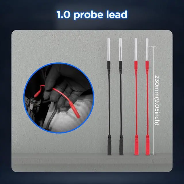 Alt view image 7 of 7 - 48PCS Silicone Multimeter Test Leads Kit with Replaceable Wire Piercing Probes,Alligator Clips,32A/1000V Test Hook Clips,Banana Plug Connectors,Jumpers,Test Tweezer