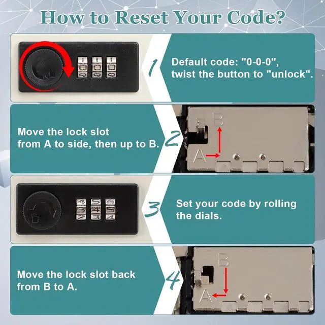 Alt view image 7 of 7 - Locking Key Cabinet, 40 Key Storage Lock Box with Code, Key Box Wall Mount with Combination Lock, Key Hooks & Tags Key Labels, 2.5" D x 8" W x 12" H (Black,40 Key)
