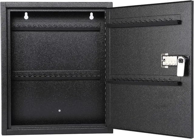Alt view image 5 of 7 - Locking Key Cabinet, 60 Key Storage Lock Box with Code, Key Box Wall Mount with Combination Lock, Key Hooks & Tags Key Labels,(Black,60 Key)