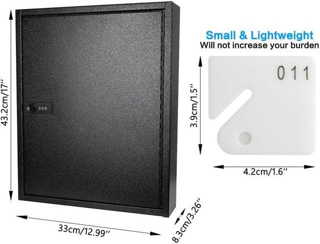 Alt view image 3 of 7 - 100Keys Key Cabinet Organizer, Key Lock Box Wall Mount with Code, Large Keys Storage Combination Lock Box,17"x 12.99" x 3.26" (Black,100 Key)