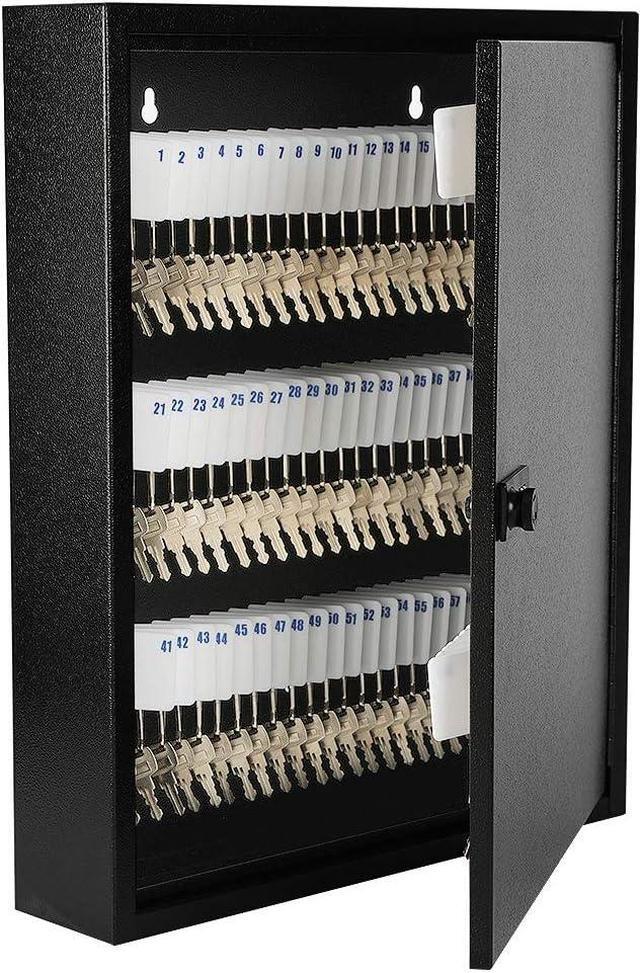 Alt view image 2 of 7 - 100Keys Key Cabinet Organizer, Key Lock Box Wall Mount with Code, Large Keys Storage Combination Lock Box,17"x 12.99" x 3.26" (Black,100 Key)
