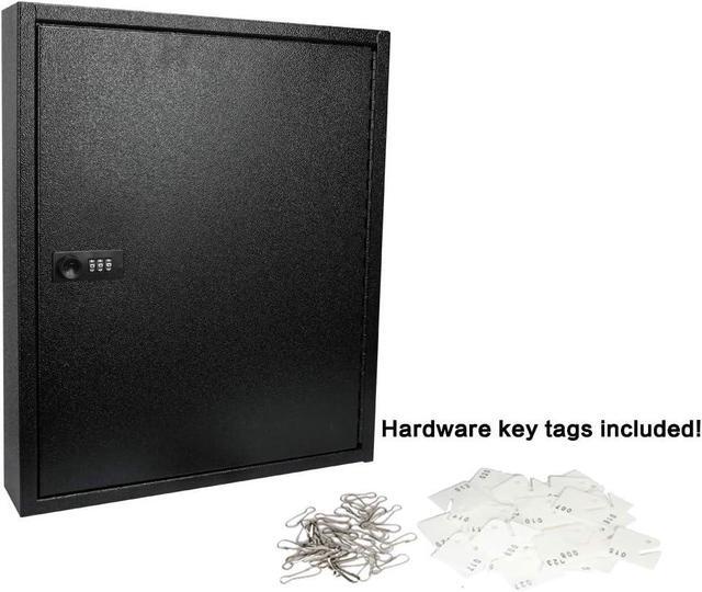 Alt view image 4 of 7 - 100Keys Key Cabinet Organizer, Key Lock Box Wall Mount with Code, Large Keys Storage Combination Lock Box,17"x 12.99" x 3.26" (Black,100 Key)