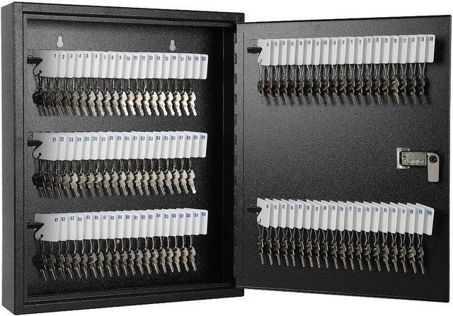Main image of 100Keys Key Cabinet Organizer, Key Lock Box Wall Mount with Code, Large Keys Storage Combination Lock Box,17"x 12.99" x 3.26" (Black,100 Key)
