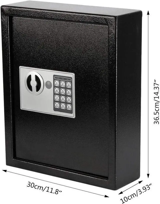 Alt view image 3 of 7 - Electronic 40 Keys Cabinet Wall Mount,Digital Key Safe Lock Box,Large Security Lockbox for House Key,Heavy Duty Combination Lock Storage,14.37'' X 11.8'' X3.93'' (Black,40 Keys)